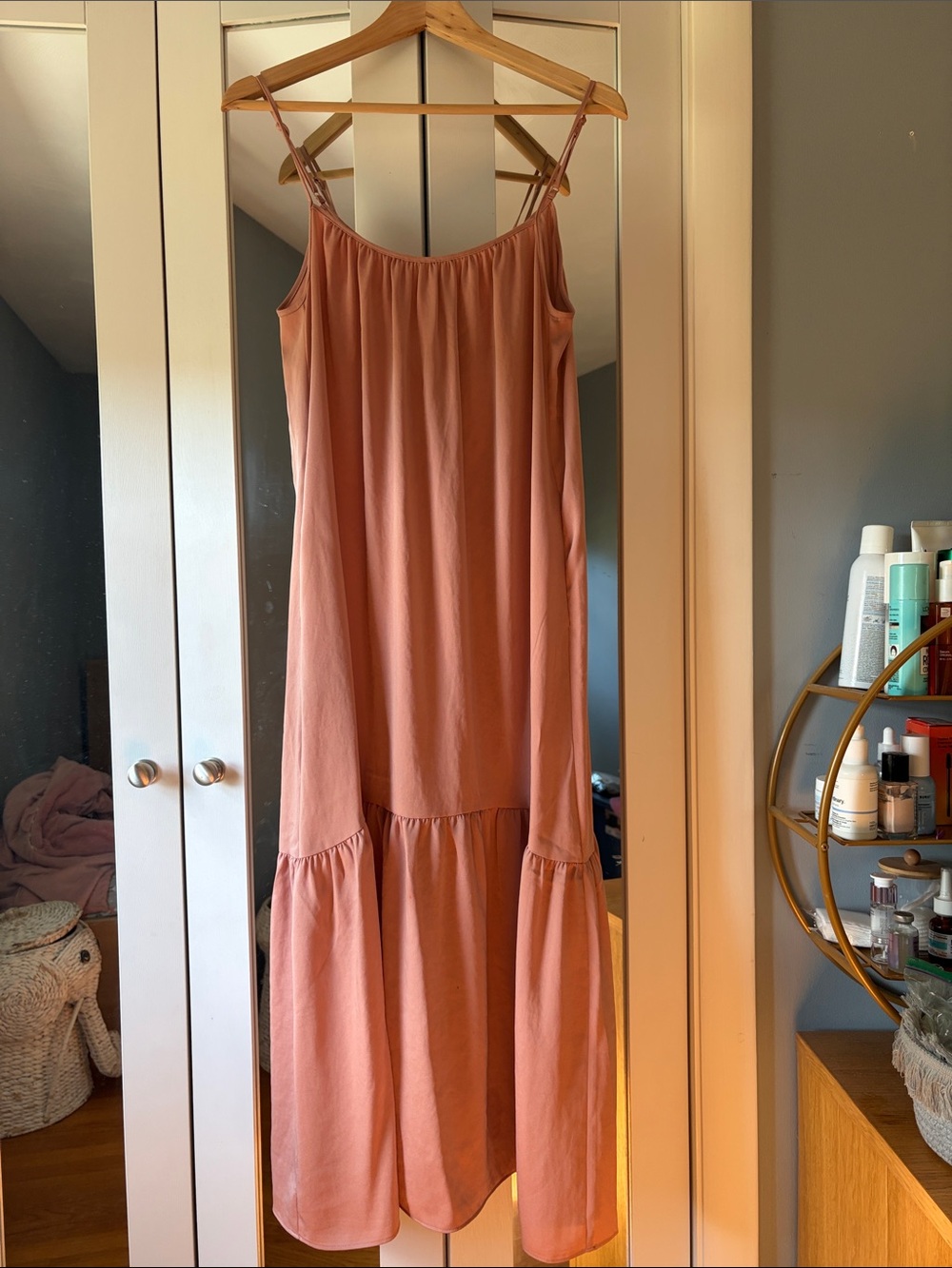 Uniqlo Peach Maxi Dress with Spaghetti Straps